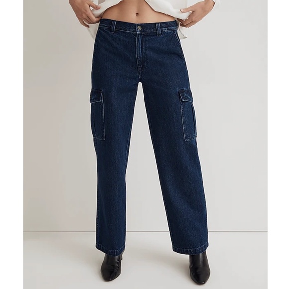 Madewell Low-Slung Straight Cargo Jeans in Martindale Wash Size 31 - Picture 2 of 16